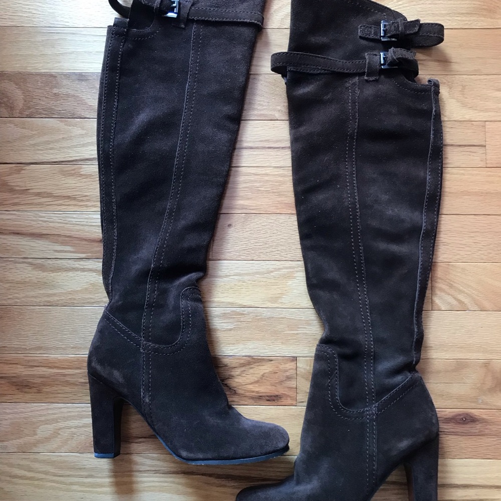 Sam Edelman over the knee brown suede boots.